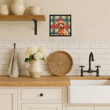 Load image into Gallery viewer, Toy Red Poodle Christmas PoinsettIas Framed Metal Print