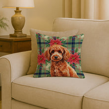 Load image into Gallery viewer, Toy Red Poodle Christmas PoinsettIas Throw Pillow