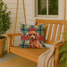 Load image into Gallery viewer, Toy Red Poodle Christmas PoinsettIas Throw Pillow