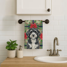 Load image into Gallery viewer, Portuguese Water Dog Christmas PoinsettIas Kitchen Towel