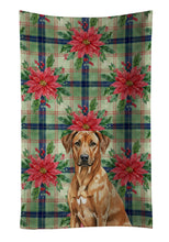 Load image into Gallery viewer, Rhodesian Ridgeback Christmas PoinsettIas Kitchen Towel