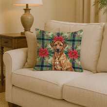 Load image into Gallery viewer, Rhodesian Ridgeback Christmas PoinsettIas Throw Pillow