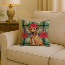 Load image into Gallery viewer, Rhodesian Ridgeback Christmas PoinsettIas Throw Pillow