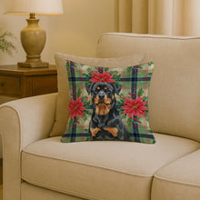 Load image into Gallery viewer, Rottweiler Christmas PoinsettIas Throw Pillow