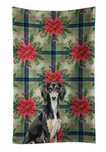 Load image into Gallery viewer, Black and Tan Saluki Christmas PoinsettIas Kitchen Towel