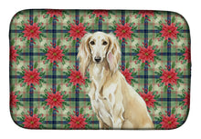 Load image into Gallery viewer, Cream Saluki Christmas PoinsettIas Dish Drying Mat