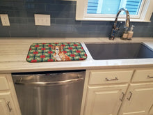 Load image into Gallery viewer, Red Saluki Christmas PoinsettIas Dish Drying Mat
