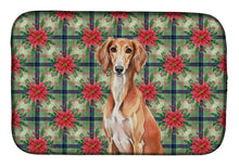 Load image into Gallery viewer, Red Saluki Christmas PoinsettIas Dish Drying Mat