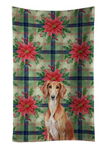 Load image into Gallery viewer, Red Saluki Christmas PoinsettIas Kitchen Towel