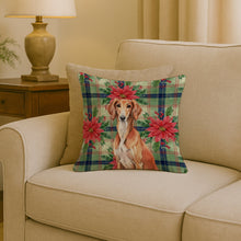 Load image into Gallery viewer, Red Saluki Christmas PoinsettIas Throw Pillow