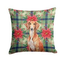 Load image into Gallery viewer, Red Saluki Christmas PoinsettIas Throw Pillow