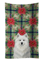 Load image into Gallery viewer, White Samoyed Christmas PoinsettIas Kitchen Towel