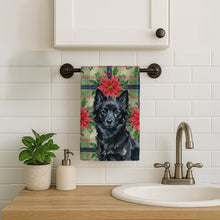 Load image into Gallery viewer, Schipperke Christmas PoinsettIas Kitchen Towel
