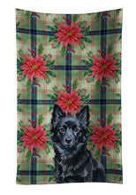 Load image into Gallery viewer, Schipperke Christmas PoinsettIas Kitchen Towel