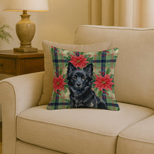 Load image into Gallery viewer, Schipperke Christmas PoinsettIas Throw Pillow