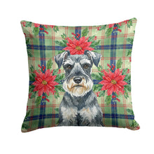 Load image into Gallery viewer, Schnauzer Christmas PoinsettIas Throw Pillow