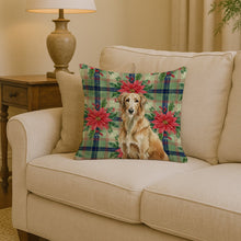 Load image into Gallery viewer, Wheaten Scottish Deerhound Christmas PoinsettIas Throw Pillow