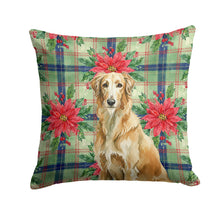 Load image into Gallery viewer, Wheaten Scottish Deerhound Christmas PoinsettIas Throw Pillow