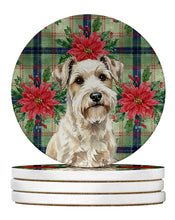 Load image into Gallery viewer, Sealyham Terrier Christmas PoinsettIas Large Sandstone Coasters Pack of 4