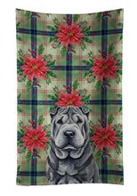 Load image into Gallery viewer, Black Shar Pei Christmas PoinsettIas Kitchen Towel