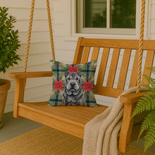 Load image into Gallery viewer, Black Shar Pei Christmas PoinsettIas Throw Pillow