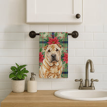 Load image into Gallery viewer, Red Shar Pei Christmas PoinsettIas Kitchen Towel