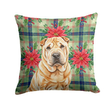 Load image into Gallery viewer, Red Shar Pei Christmas PoinsettIas Throw Pillow