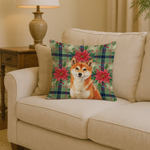 Load image into Gallery viewer, Red Shiba Inu Christmas PoinsettIas Throw Pillow