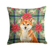Load image into Gallery viewer, Red Shiba Inu Christmas PoinsettIas Throw Pillow
