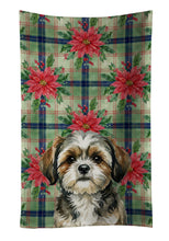 Load image into Gallery viewer, Brindle Shih Tzu Christmas PoinsettIas Kitchen Towel