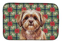 Load image into Gallery viewer, Liver Shih Tzu Christmas PoinsettIas Dish Drying Mat