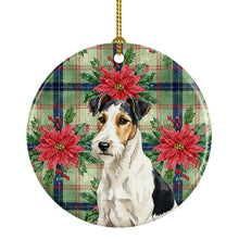 Load image into Gallery viewer, Smooth Fox Terrier Christmas PoinsettIas Ceramic Ornament