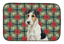 Load image into Gallery viewer, Smooth Fox Terrier Christmas PoinsettIas Dish Drying Mat
