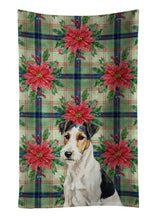 Load image into Gallery viewer, Smooth Fox Terrier Christmas PoinsettIas Kitchen Towel