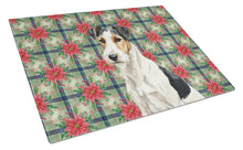 Load image into Gallery viewer, Smooth Fox Terrier Christmas PoinsettIas Glass Cutting Board
