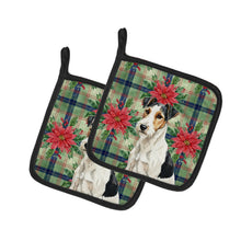 Load image into Gallery viewer, Smooth Fox Terrier Christmas PoinsettIas Pair of Pot Holders