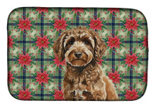Load image into Gallery viewer, Spanish Water Dog Christmas PoinsettIas Dish Drying Mat