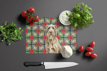 Load image into Gallery viewer, Spinone Italiano Christmas PoinsettIas Glass Cutting Board