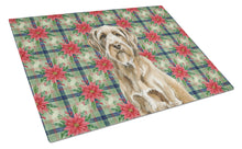 Load image into Gallery viewer, Spinone Italiano Christmas PoinsettIas Glass Cutting Board