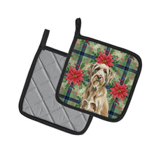 Load image into Gallery viewer, Spinone Italiano Christmas PoinsettIas Pair of Pot Holders