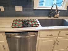 Load image into Gallery viewer, Black Staffordshire Bull Terrier Christmas PoinsettIas Dish Drying Mat