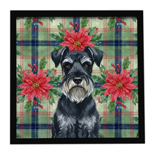 Load image into Gallery viewer, Standard Schnauzer Christmas PoinsettIas Framed Metal Print