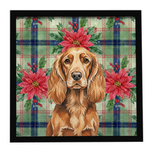 Load image into Gallery viewer, Sussex Spaniel Christmas PoinsettIas Framed Metal Print