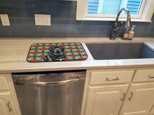 Load image into Gallery viewer, Black Tibetan Mastiff Christmas PoinsettIas Dish Drying Mat