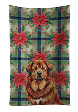 Load image into Gallery viewer, Red Gold Tibetan Mastiff Christmas PoinsettIas Kitchen Towel