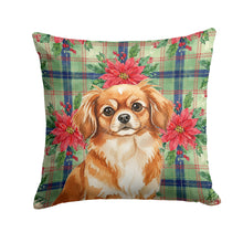 Load image into Gallery viewer, Red Tibetan Spaniel Christmas PoinsettIas Throw Pillow