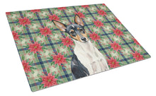 Load image into Gallery viewer, Toy Fox Terrier Christmas PoinsettIas Glass Cutting Board
