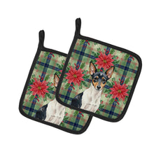 Load image into Gallery viewer, Toy Fox Terrier Christmas PoinsettIas Pair of Pot Holders