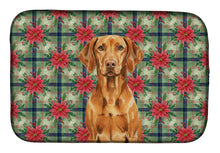 Load image into Gallery viewer, Vizsla Christmas PoinsettIas Dish Drying Mat