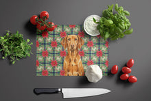 Load image into Gallery viewer, Vizsla Christmas PoinsettIas Glass Cutting Board